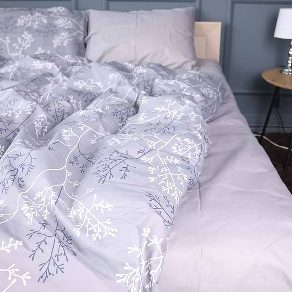 Фото - Комплект постільної білизни MirSon King Size 220х240 см 17-0813 Twigs of Spring Gray Ranforce Elite (2200011495767)