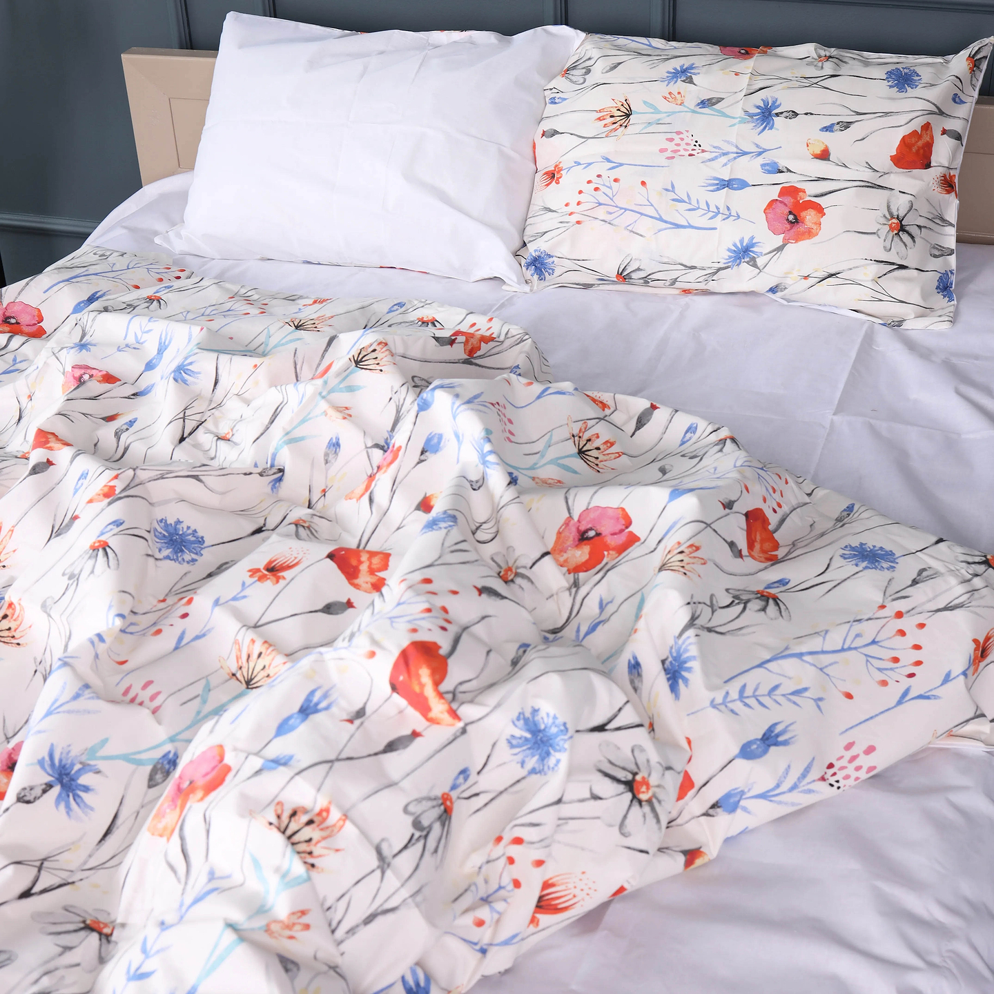 Комплект постельного белья MirSon King Size 220х240 см 17-0814 Poppies Ranforce Elite (2200011496269)