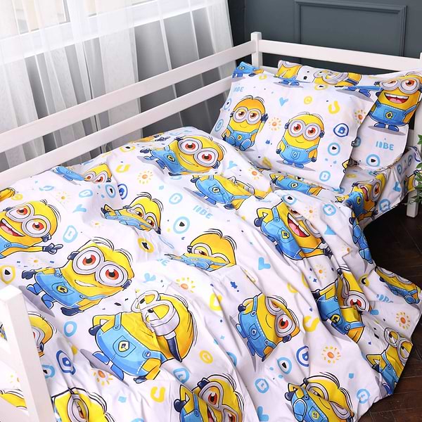 Фото - Комплект постільної білизни MirSon 143х210 см Kids Time 17-0867 Happy Minions Бязь (2200012066195)