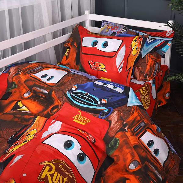 Фото - Комплект постільної білизни MirSon 143х210 см Kids Time 17-0889 Cars Retro Race Бязь (2200012388594)