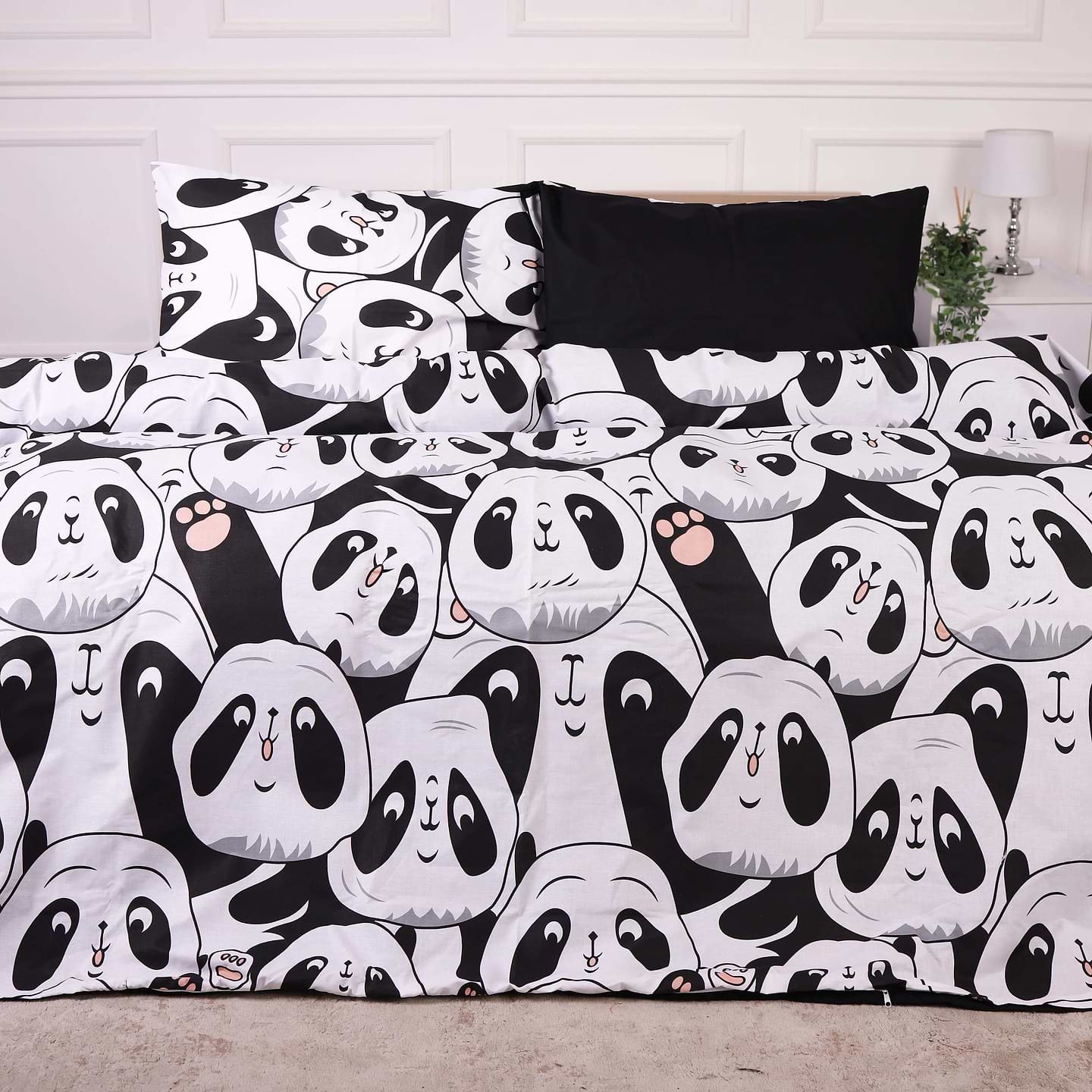 Комплект постельного белья MirSon King Size 220х240 см 17-4850 Panda Бязь (2200009584725)