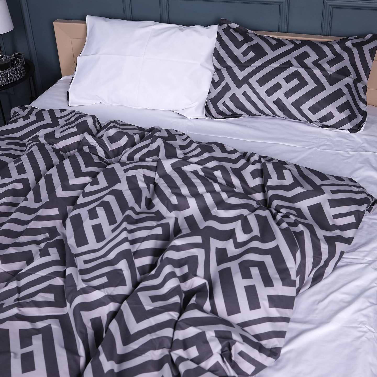 Комплект постільної білизни MirSon 175х210 см 22-1395 Geometric Design Сатин (2200010565065)