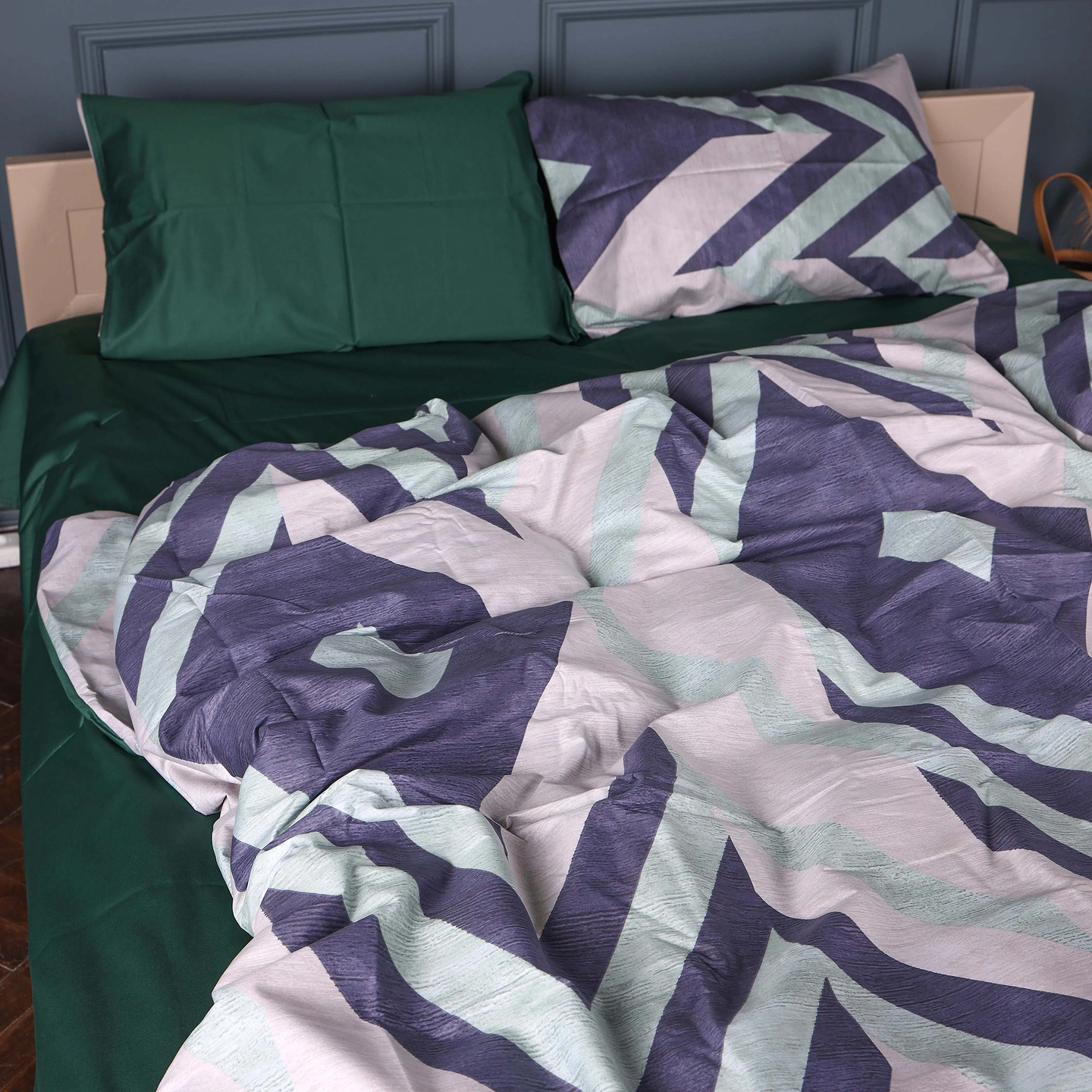 Комплект постільної білизни MirSon King Size 220х240 см 22-1435 Loft Geometry (2200012404812)