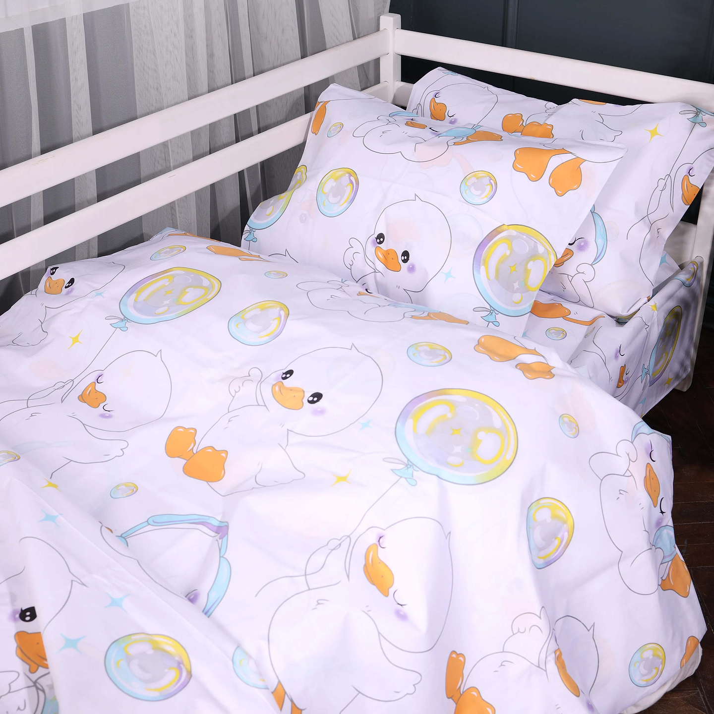 Комплект постельного белья MirSon 143х210 см 17-0895 Baby Ducks white Бязь (2200012392843)
