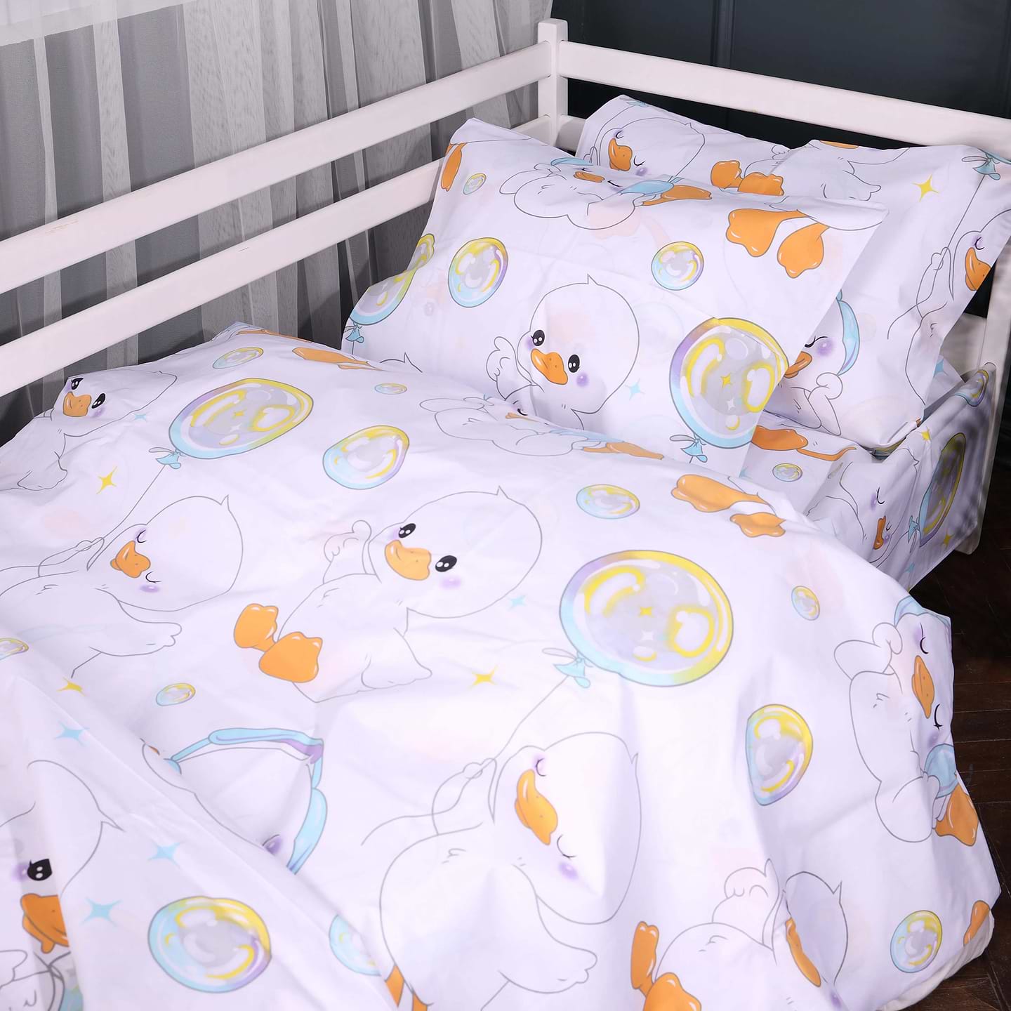 Комплект постельного белья MirSon King Size 220х240 см 17-0895 Baby Ducks white Бязь (2200012392911)