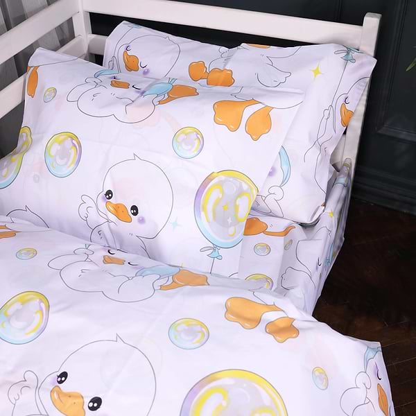 Фото - Комплект постільної білизни MirSon 143х210 см Kids Time 17-0895 Baby Ducks white Бязь (2200012393093)