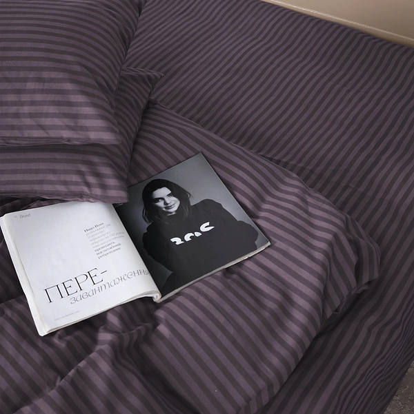 Фото - Комплект постельного белья MirSon 143 x 210 17-0603 Stripe Violet Бязь (2200008051099)