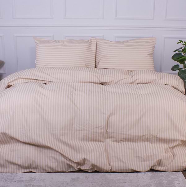 Фото - Комплект постельного белья MirSon 143 x 210 Ranforce Elite 17-0602 Stripe Creamy Ранфорс (2200008050597)