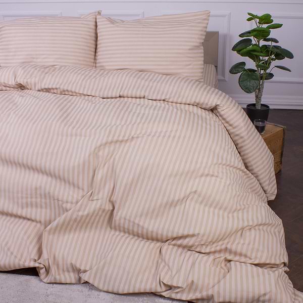 Фото - Комплект постельного белья MirSon 143 x 210 Ranforce Elite 17-0602 Stripe Creamy Ранфорс (2200008050597)