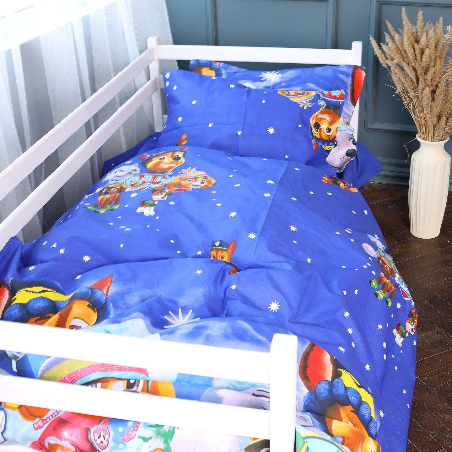 Комплект постельного белья MirSon 143x210 см 17-0794 Paw Patrol Winter blue Бязь (2200011428291)