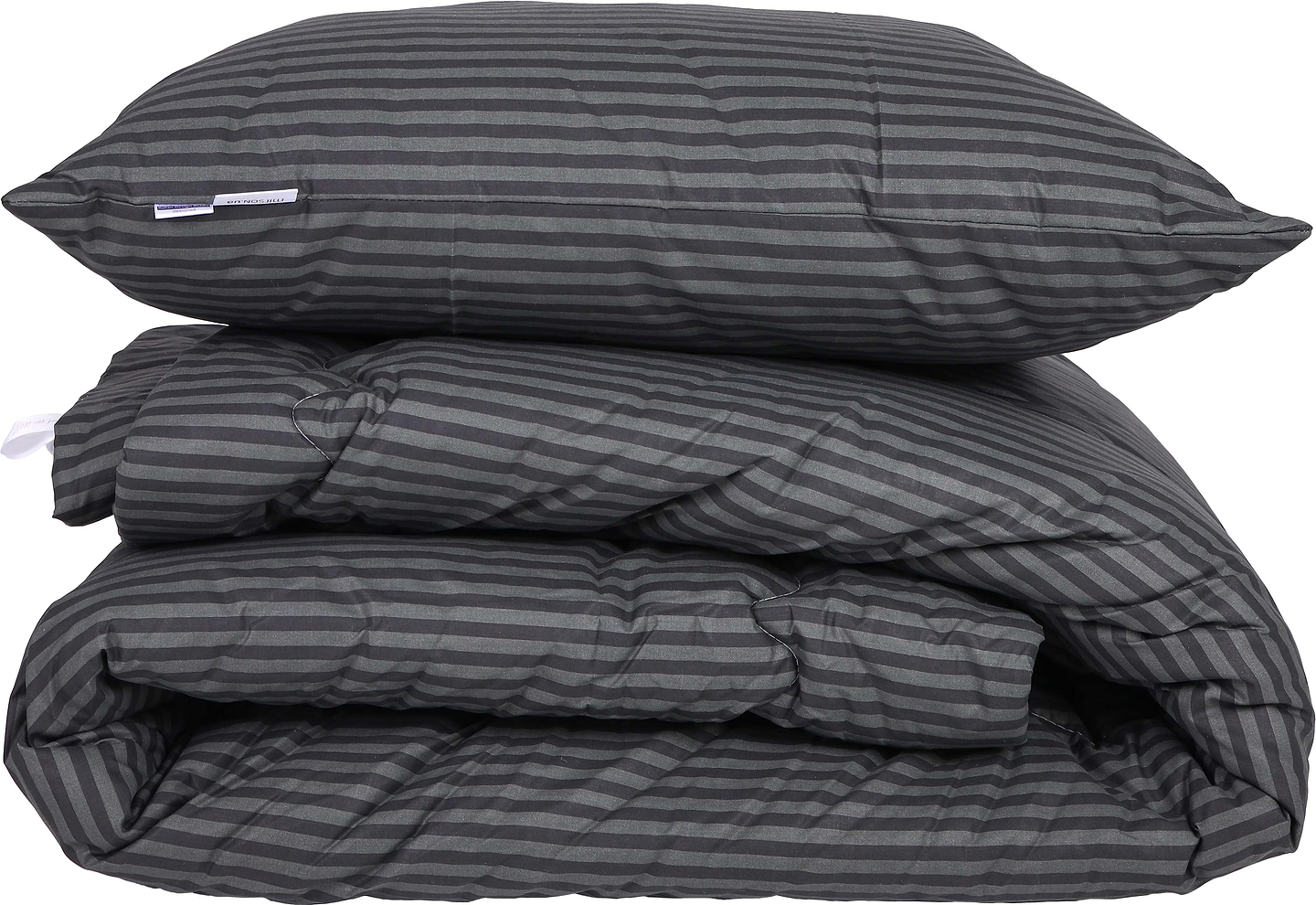 Ковдра демісезонна двоспальна євро MirSon антиалергенна №149 Сolor Fun Line 17-0611 Stripe Black Thinsulate 220х240 + нав. 2 шт. (2200010852196)