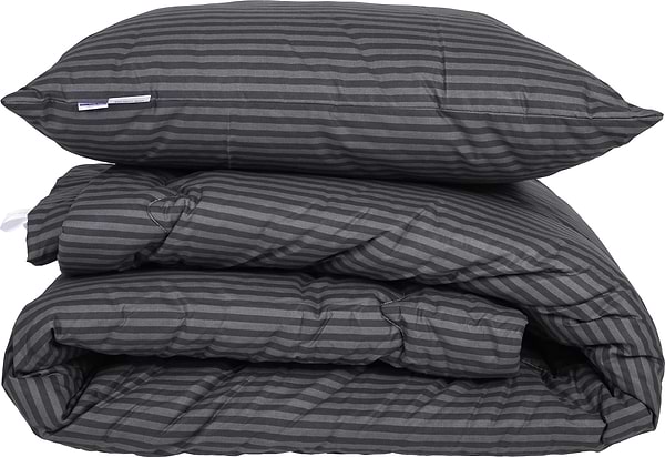 Фото - Одеяло зимнее двуспальное евро MirSon №159 Сolor Fun Line 17-0611 Stripe Black Bamboo 200х220 см +нав 2 шт. (2200010857955)