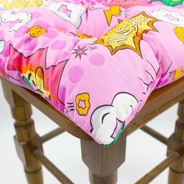 Фото - Подушка для стула MirSon Бязь Принт 17-0512 Bombs pink 50х50 см (2200006276791)