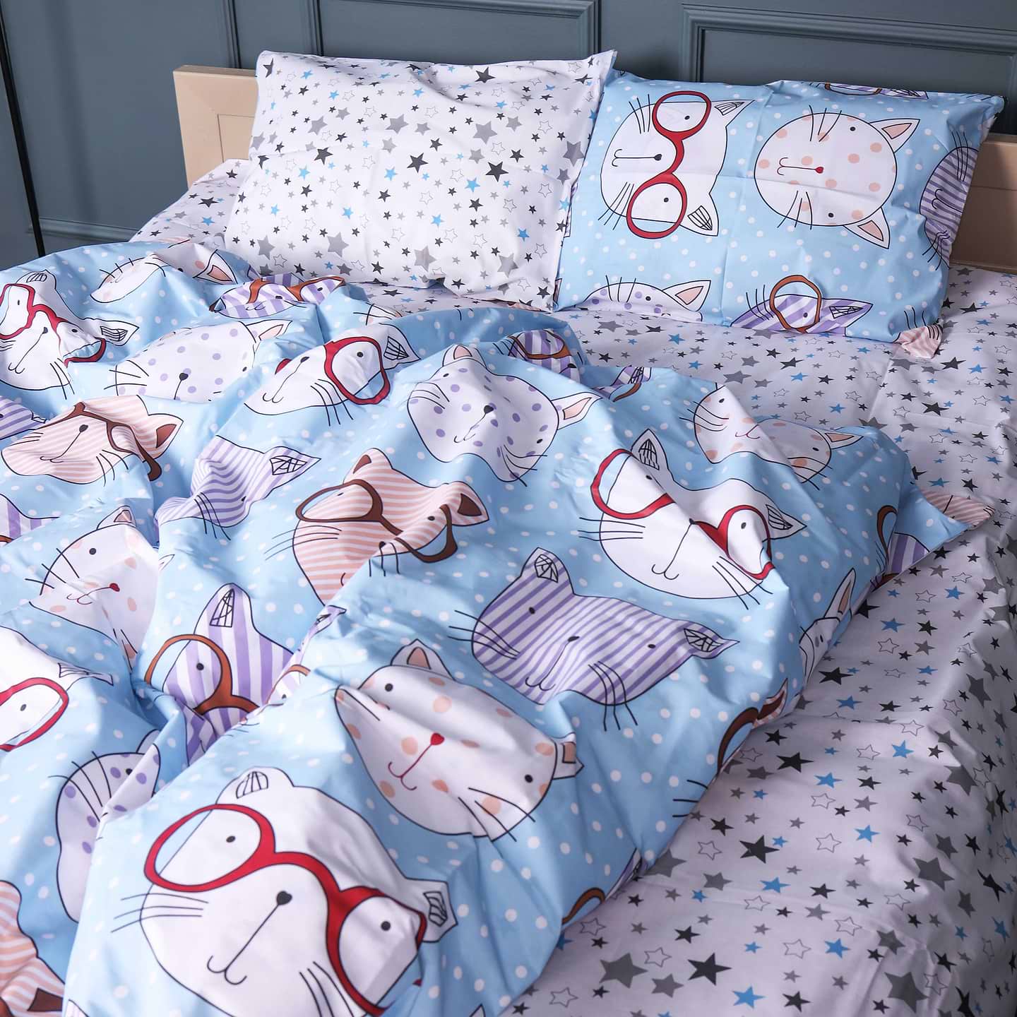 Комплект постельного белья MirSon Бязь 17-0785 Funny cats 175х210 см (2200011294797)