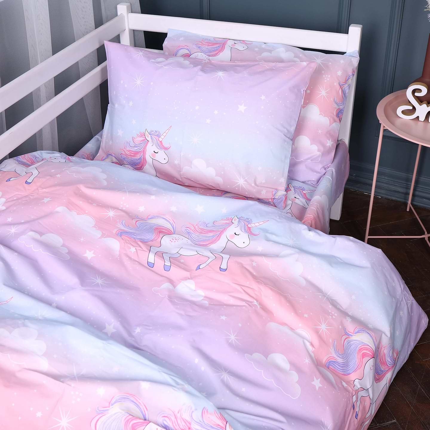Комплект постельного белья MirSon Бязь 17-0790 Единорог на радуге 175х210 см (2200011395784)
