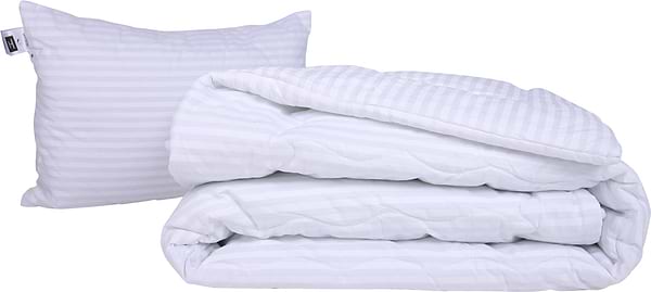 Фото - Ковдра зимова полуторна MirSon антиалергенна №171 Сolor Fun Line 17-0605 Stripe White EcoSilk 140х205 нав. 2 шт. (2200010853018)