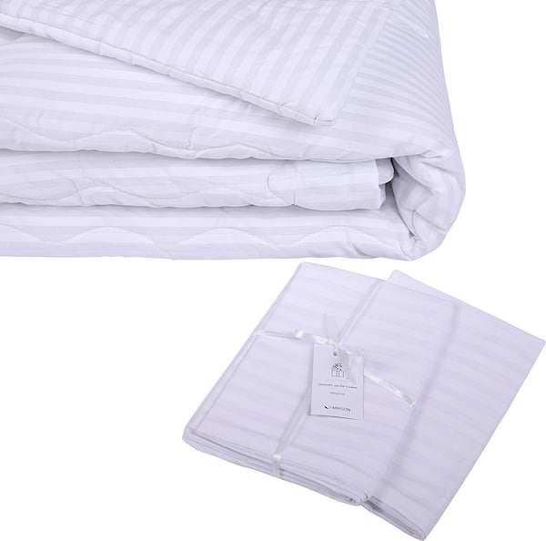 Фото - Одеяло демисезонное полуторное MirSon №185 Сolor Fun Line 17-0605 Stripe White Bamboo 140x205 см +нав 2 шт. (2200010857573)