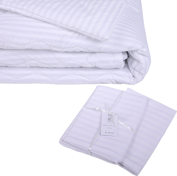 Фото - Одеяло демисезонное полуторное MirSon Шелковая №194 Сolor Fun Line 17-0605 Stripe White Silk 155х215 см +нав 2 шт. (2200010860382)