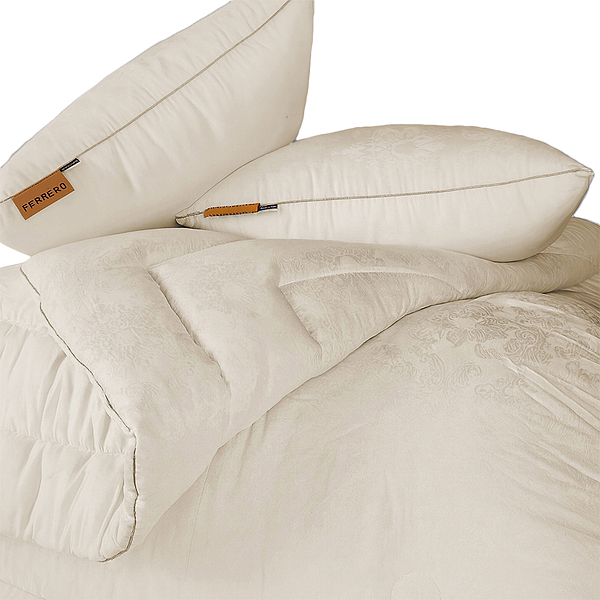 Фото - Ковдра демісезонна полуторна MirSon 155x215 см Вовна №1558 Ferrero Vanilla (2200011174631)