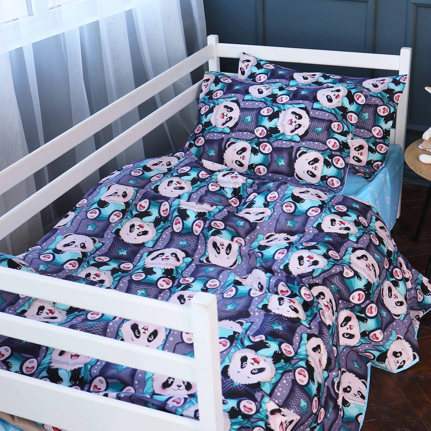 Комплект постельного белья детский MirSon 110x140 см Бязь Kids Time 17-0722 Tiny Panda  (2200010688931)