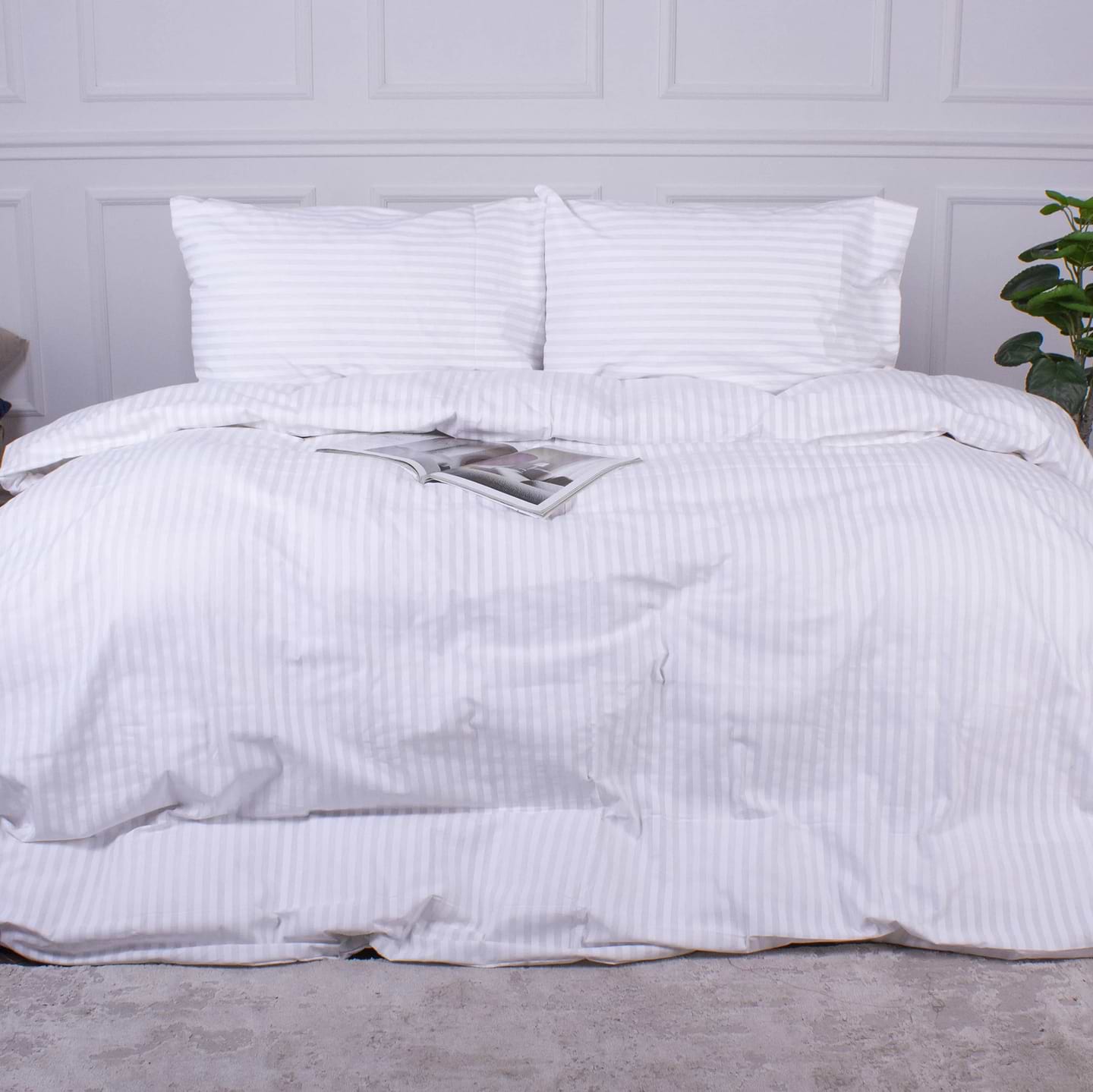 Комплект постільної білизни MirSon 175x210 см Ranforce Elite 17-0605 Stripe White Ранфорс (2200008053604)