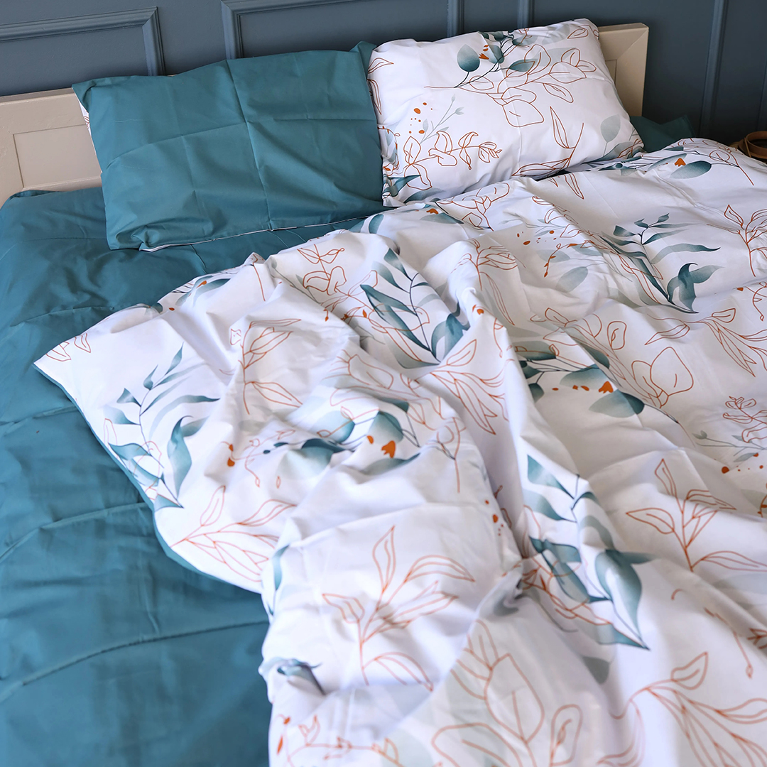 Комплект постільної білизни MirSon King Size 220x240 см 17-0954 Delicate Foliage Бязь (2200013181811)