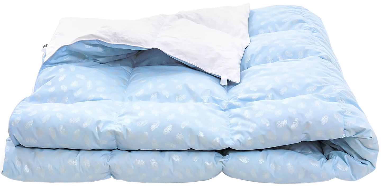 Одеяло демисезонное двуспальное MirSon №1840 Bio-Blue 70% пух 172x205 (2200003013634)