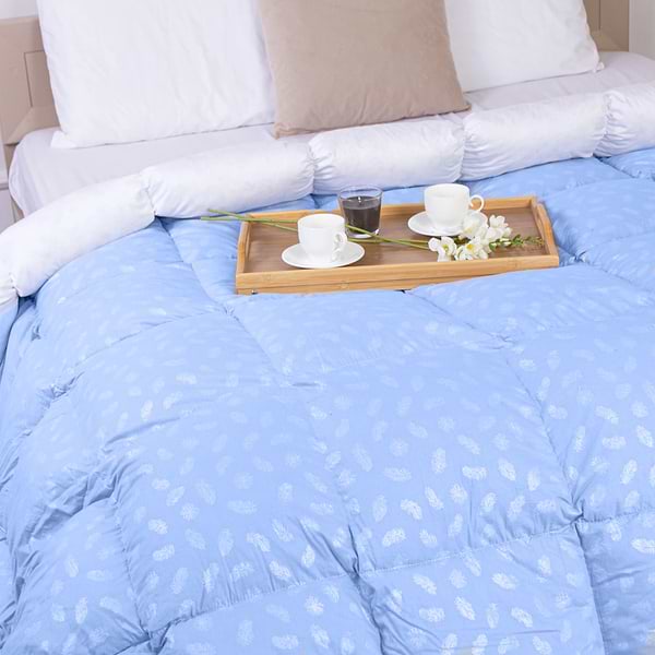 Фото - Одеяло демисезонное двуспальное евро MirSon №1837 Bio-Blue 90% пух 200x220 (2200003013467)