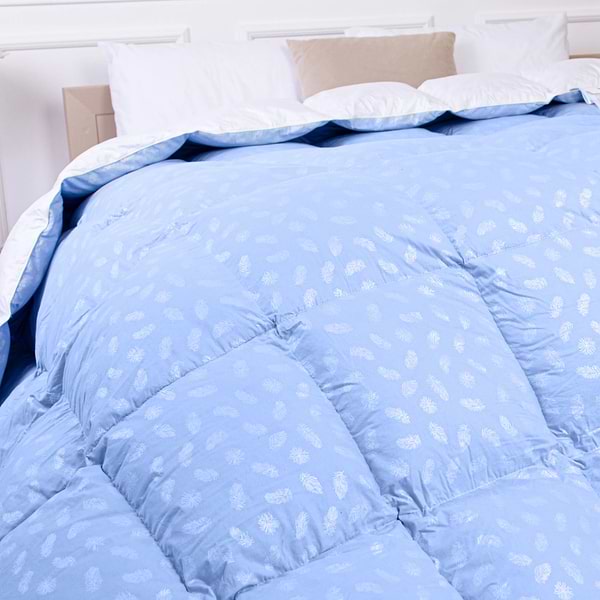 Фото - Одеяло демисезонное двуспальное евро MirSon №1837 Bio-Blue 90% пух 200x220 (2200003013467)