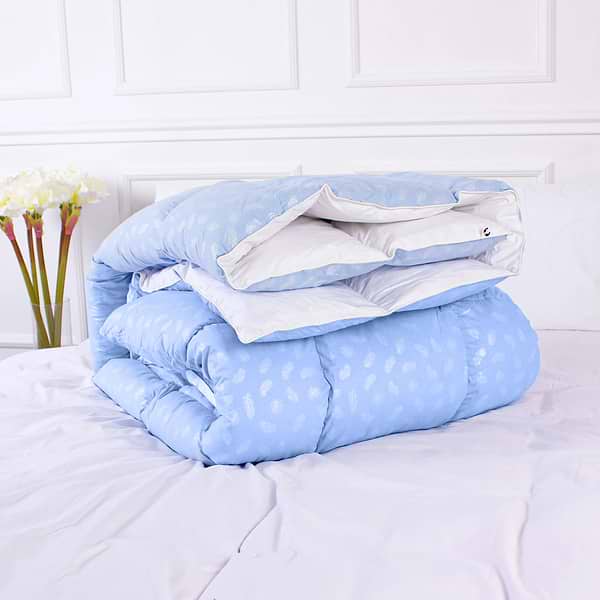 Фото - Одеяло демисезонное двуспальное евро MirSon №1837 Bio-Blue 90% пух 200x220 (2200003013467)