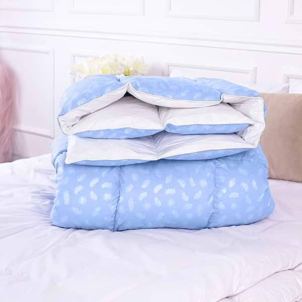 Фото - Одеяло демисезонное двуспальное евро MirSon №1837 Bio-Blue 90% пух 200x220 (2200003013467)