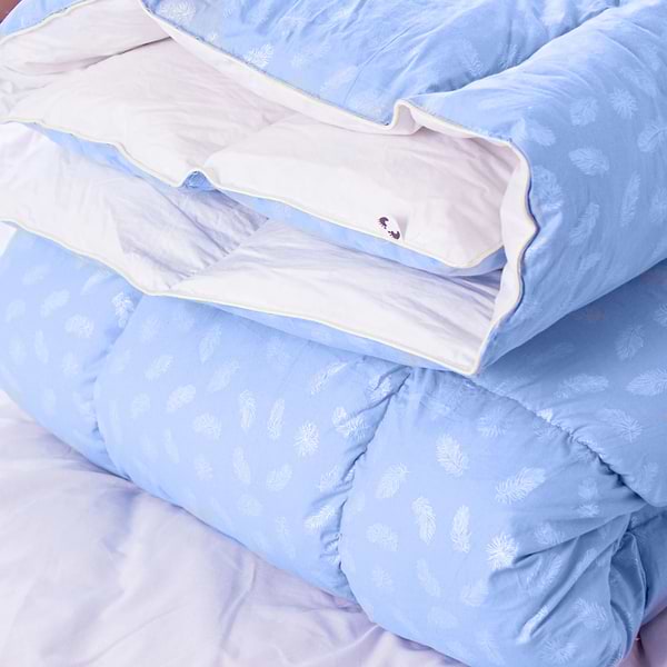 Фото - Одеяло демисезонное двуспальное евро MirSon №1837 Bio-Blue 90% пух 200x220 (2200003013467)