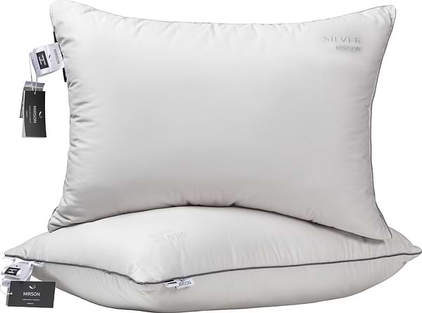 Фото - Подушка стандартна MirSon №1017 "Silver Cloud" бавовна висока 40х60 (2200010363043)