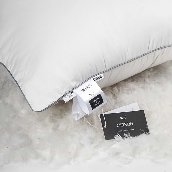 Фото - Подушка стандартна MirSon №1017 "Silver Cloud" бавовна висока 40х60 (2200010363043)