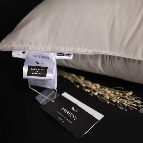 Фото - Подушка стандартна MirSon №1017 "Silver Cloud" бавовна висока 40х60 (2200010363043)