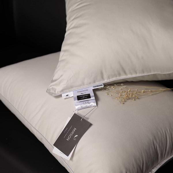 Фото - Подушка стандартна MirSon №1017 "Silver Cloud" бавовна висока 40х60 (2200010363043)