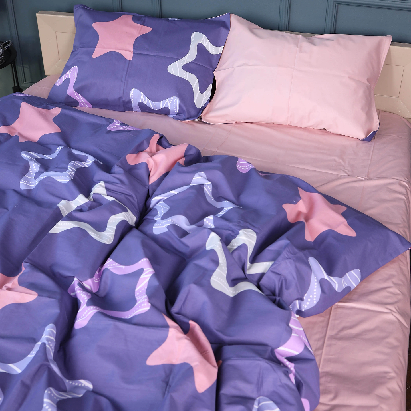 Комплект постільної білизни MirSon Сатин 22-1375 Violet Stars 175х210 (2200010475371)