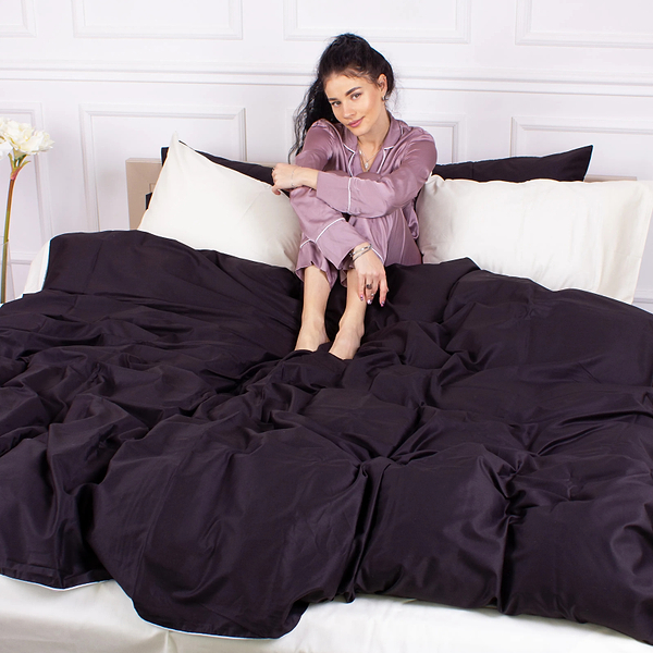 Фото - Комплект постельного белья MirSon Сатин 0848 + 0840 Roger Семейный (2200002032308)