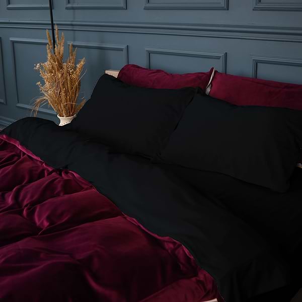 Фото - Комплект постельного белья MirSon Велюр Winter Frost 28-0007 + 28-0002 Poinsettia Velvet 175х210 (2200004007434)