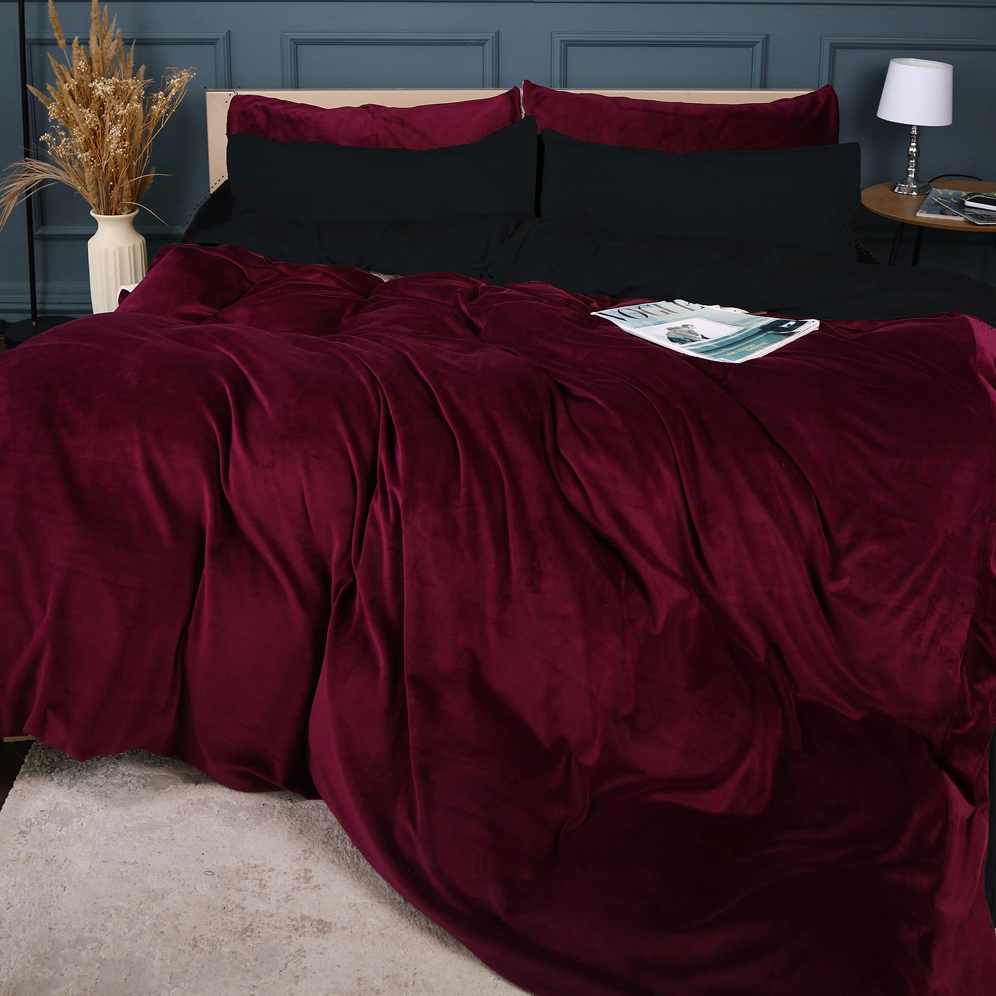 Комплект постільної білизни MirSon Велюр Winter Frost 28-0007 + 28-0002 Poinsettia Velvet 175х210 (2200004007434)