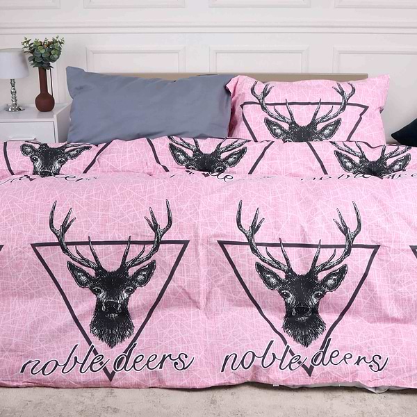 Фото - Комплект постільної білизни дитячий MirSon Бязь Ranforce Elite 17-0516 Noble deers pink 110х140 (2200004659657)