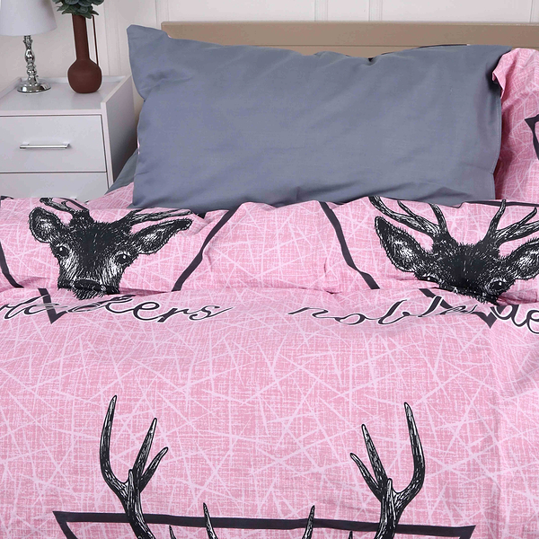 Фото - Комплект постільної білизни дитячий MirSon Бязь Ranforce Elite 17-0516 Noble deers pink 110х140 (2200004659657)