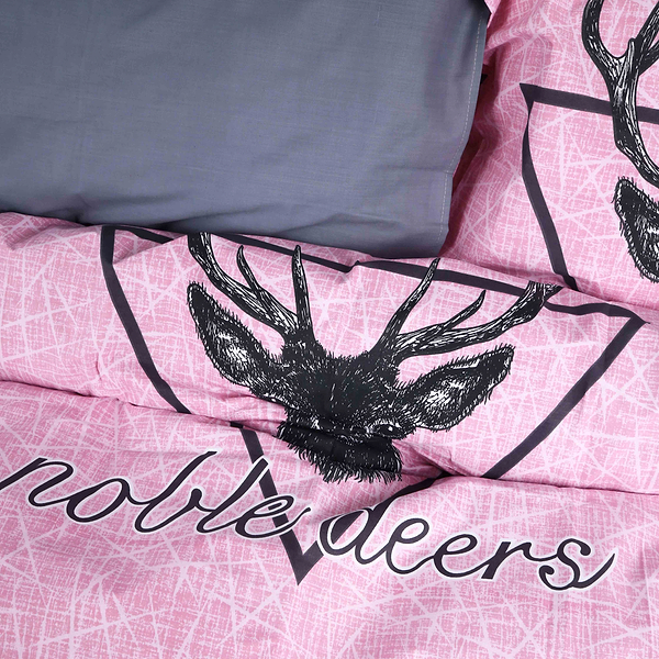 Фото - Комплект постільної білизни дитячий MirSon Бязь Ranforce Elite 17-0516 Noble deers pink 110х140 (2200004659657)
