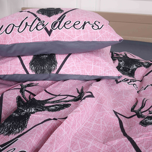 Фото - Комплект постільної білизни дитячий MirSon Бязь Ranforce Elite 17-0516 Noble deers pink 110х140 (2200004659657)