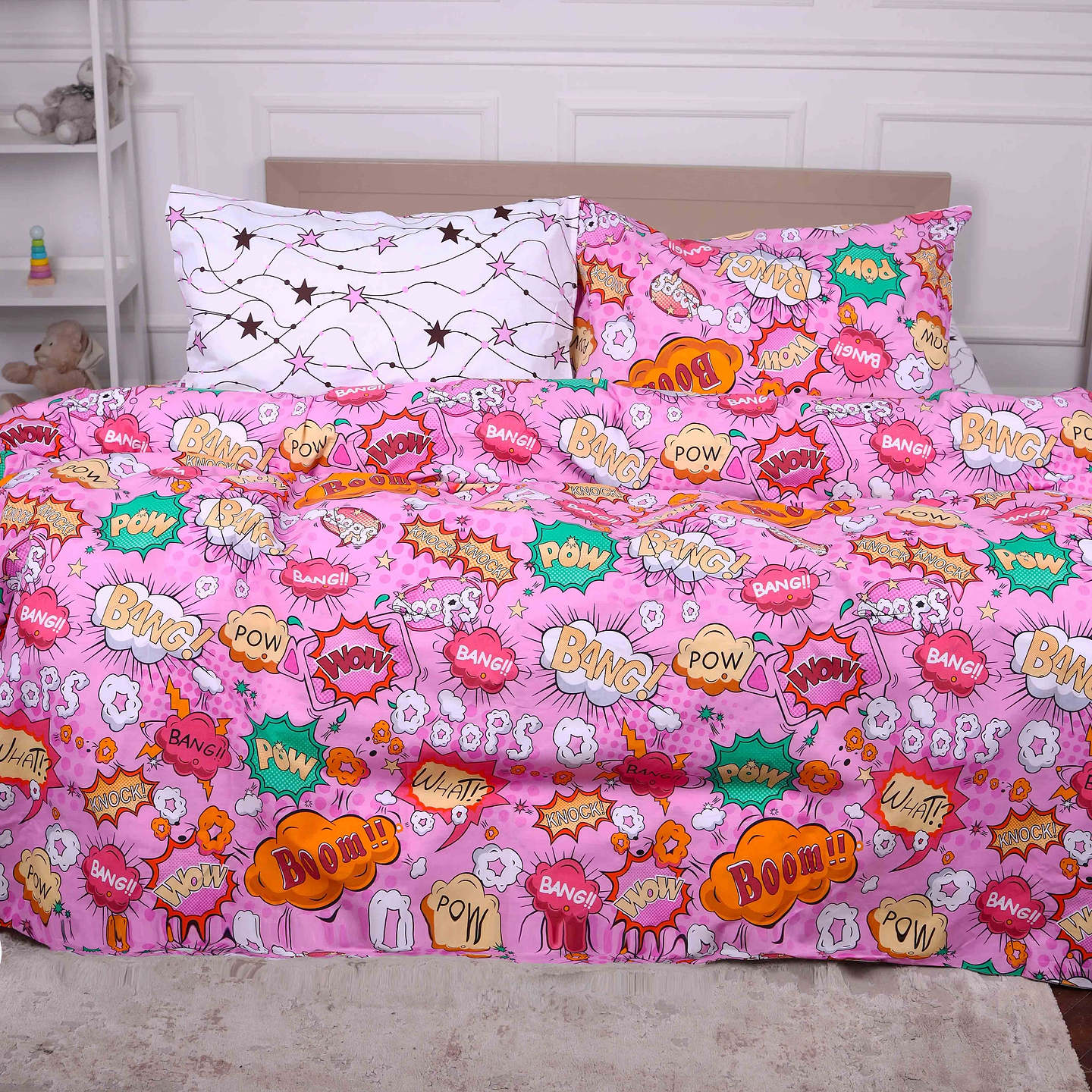 Комплект постільної білизни дитячий MirSon Бязь Ranforce Elite 17-0512 Bombs pink 110х140 (2200004659848)