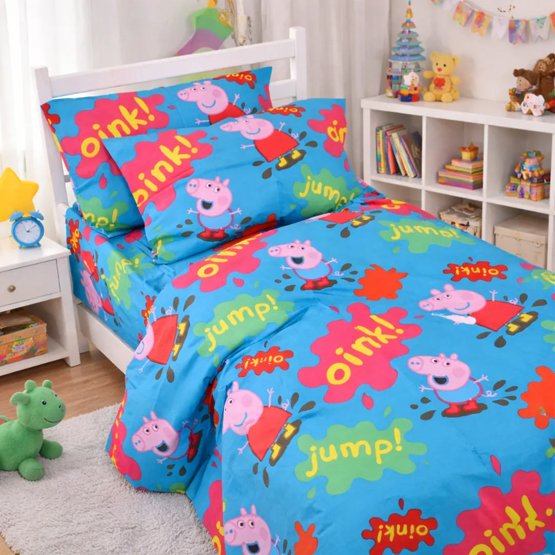 Комплект постільної білизни дитячий MirSon Бязь Ranforce Elite 17-0507 Peppa 110х140 (2200004659855)