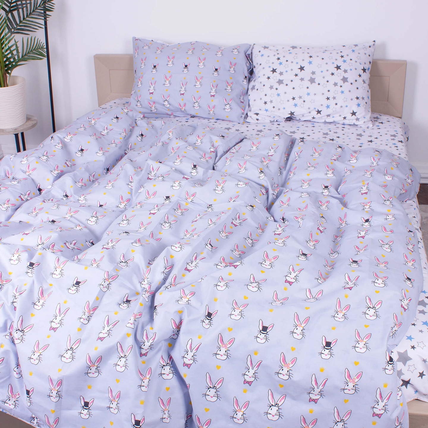 Комплект постільної білизни дитячий MirSon Бязь Ranforce Elite 17-0527 Bunnies 110х140 (2200004659947)