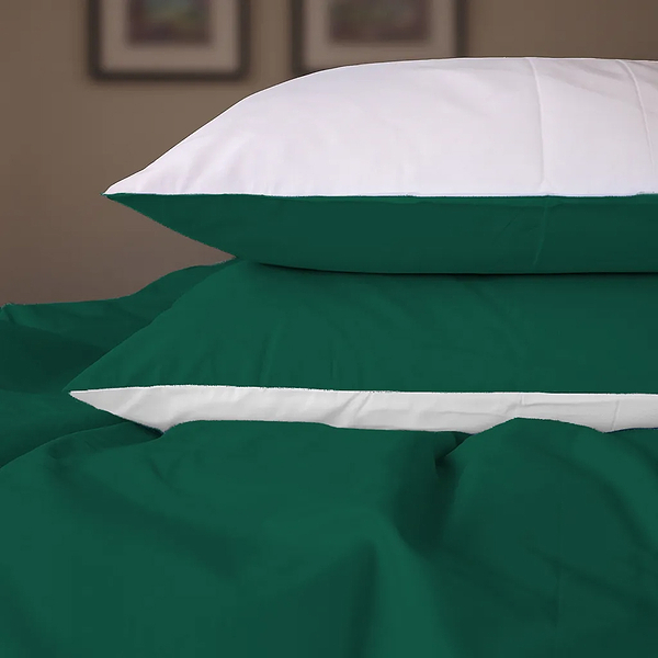 Фото - Комплект постільної білизни MirSon Ranforce Elite Green Diego (11-2107 + 18-0130) 175х210 (2200004670980)