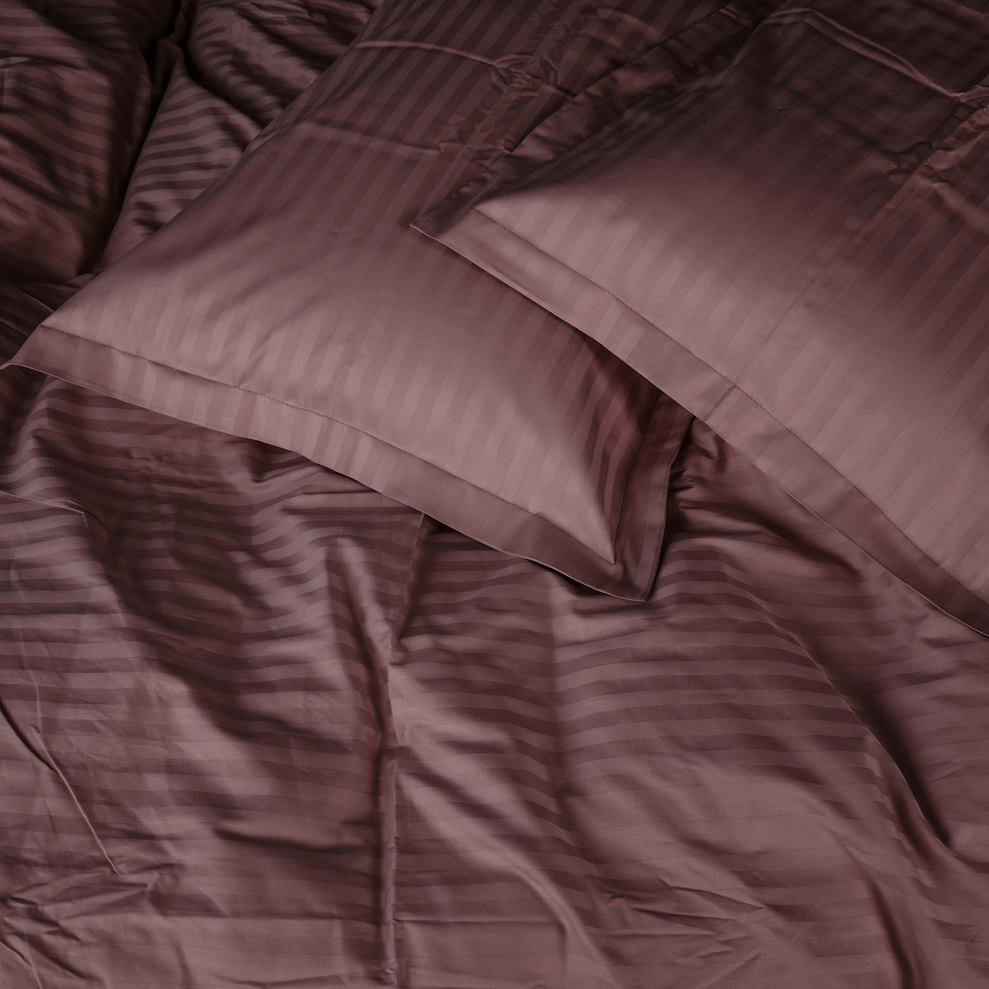 Комплект постільної білизни MirSon Satin Stripe 30-0008 Smoky Pink 175х210 см (2200005250297)