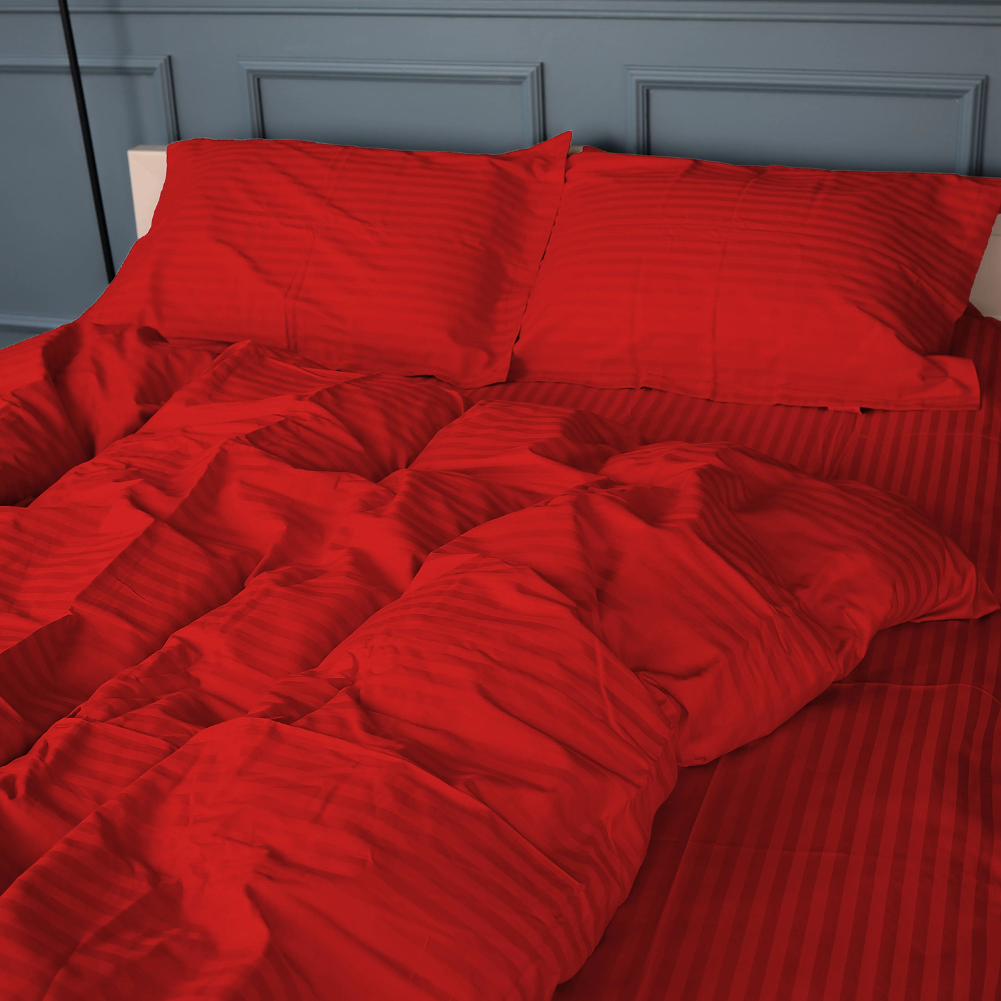 Комплект постельного белья MirSon Satin Stripe 30-0018 Red 143х210 см (2200005254530)
